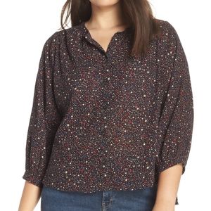 MADEWELL Starry Night Peasant Top XL